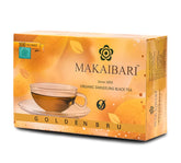 Makaibari Golden Bru Organic Darjeeling Black Tea - 200gm, 7.05 Ounce, 100 Tea Bags | Darjeeling Loose Leaf Black Tea - USDA Organic Certified Tea | Low Caffeine